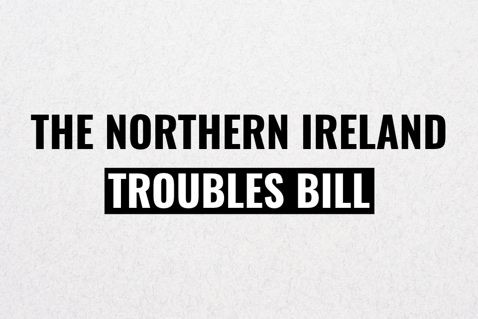 Portada gráfica oficial del proyecto de ley sobre el legado del conflicto de Irlanda del Norte.