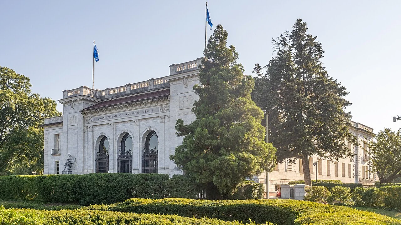 Archivo: sede de la OEA en Washington, 21 de junio de 2024. Contexto de su Comisión Interamericana de Derechos Humanos, que abrió la consulta sobre gestión de casos.